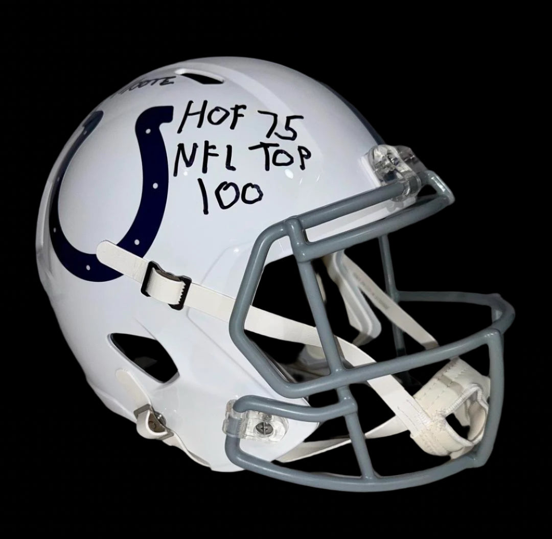 Lenny Moore (Colts) signed full size replica helmet w/HOF and NFL Top 100 inscription - Schwartz COA