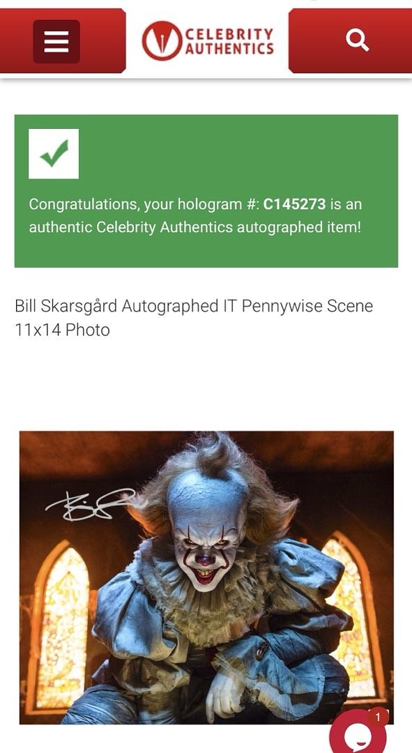 Bill Skarsgard signed (Stephen King's IT) 11x14 - Celebrity Authentics COA