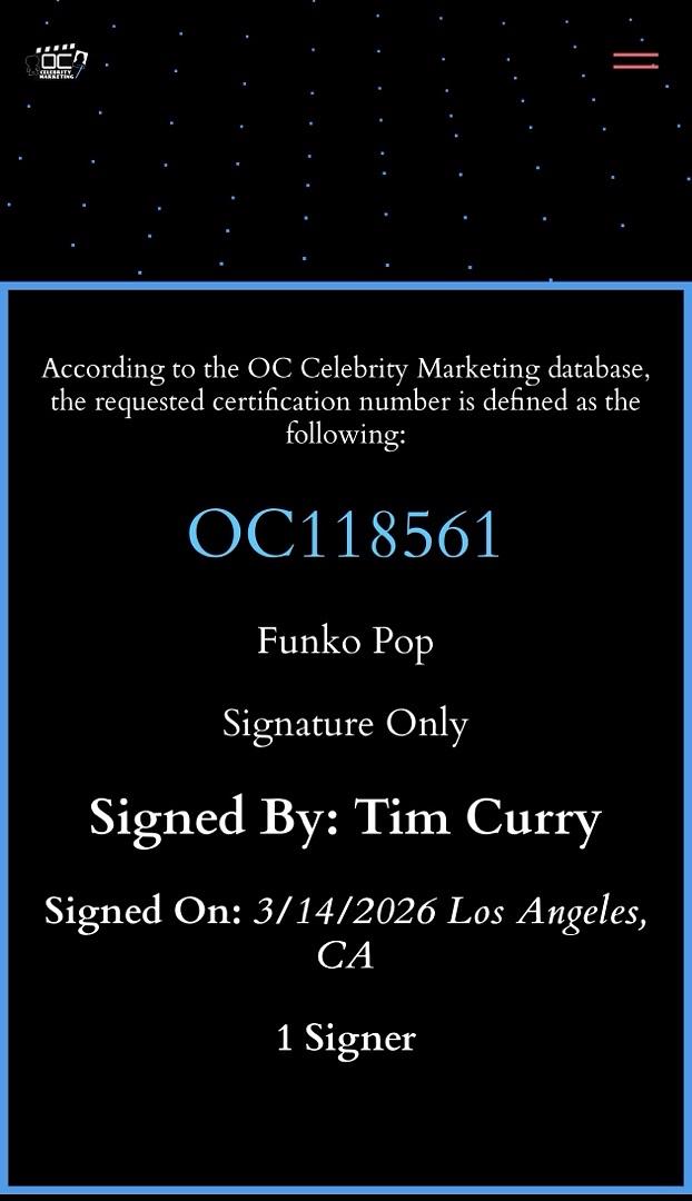 Tim Curry signed Funko #508 "Nigel" (The Wild Thornberrys) - OC Celebrity Marketing