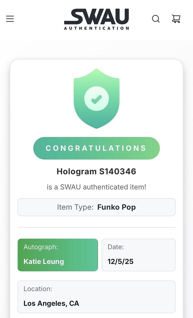 Katie Leung Signed "Caitlyn" Funko Pop #1488 (Arcane) - SWAU COA