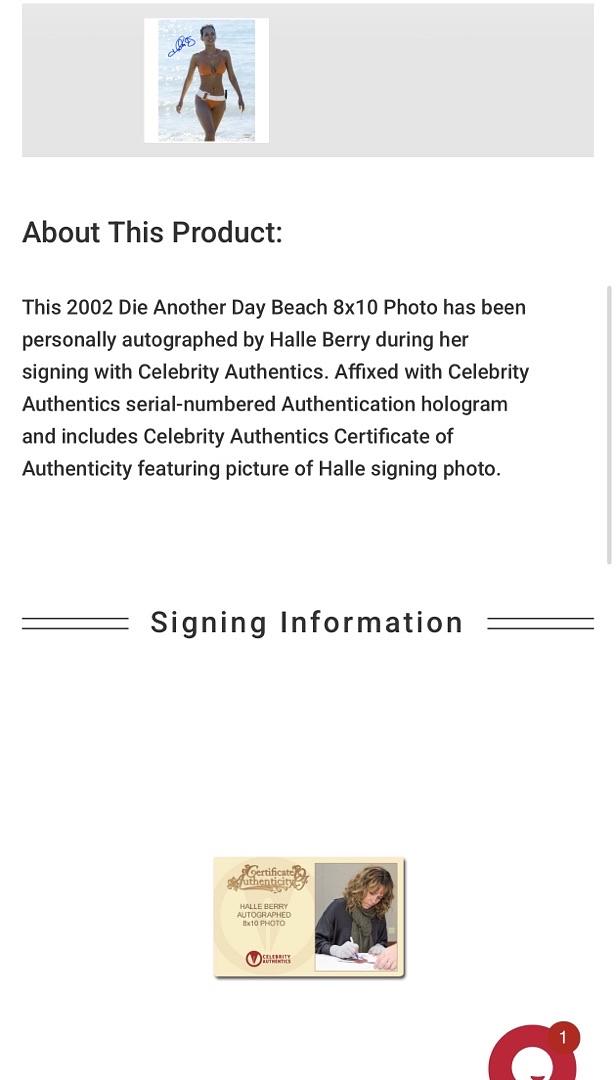 Halle Berry Signed 8x10 Photo (James Bond) - Celebrity Authentics