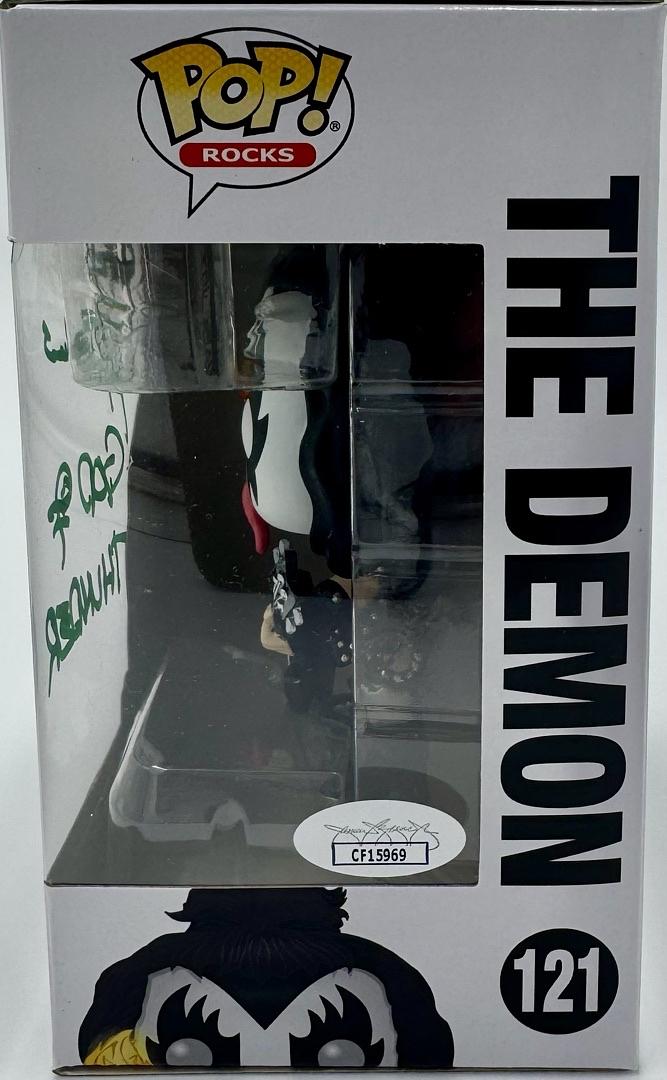 Gene Simmons (KISS) signed Funko Pop #121 w/inscription - JSA COA