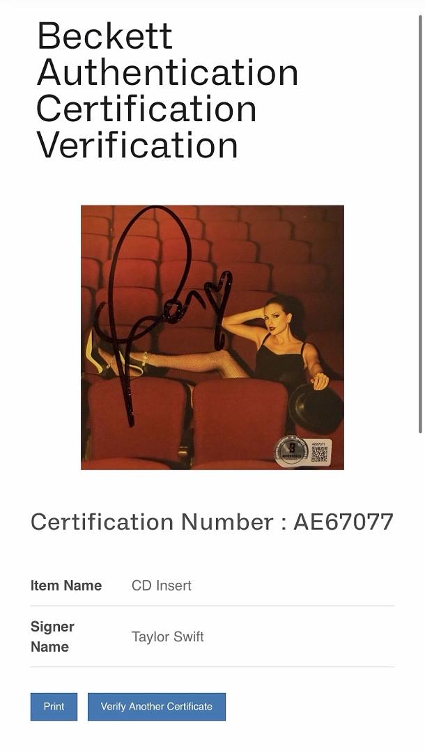 Taylor Swift matted, signed "Life of a Showgirl" CD Insert Photo 4 - Beckett COA