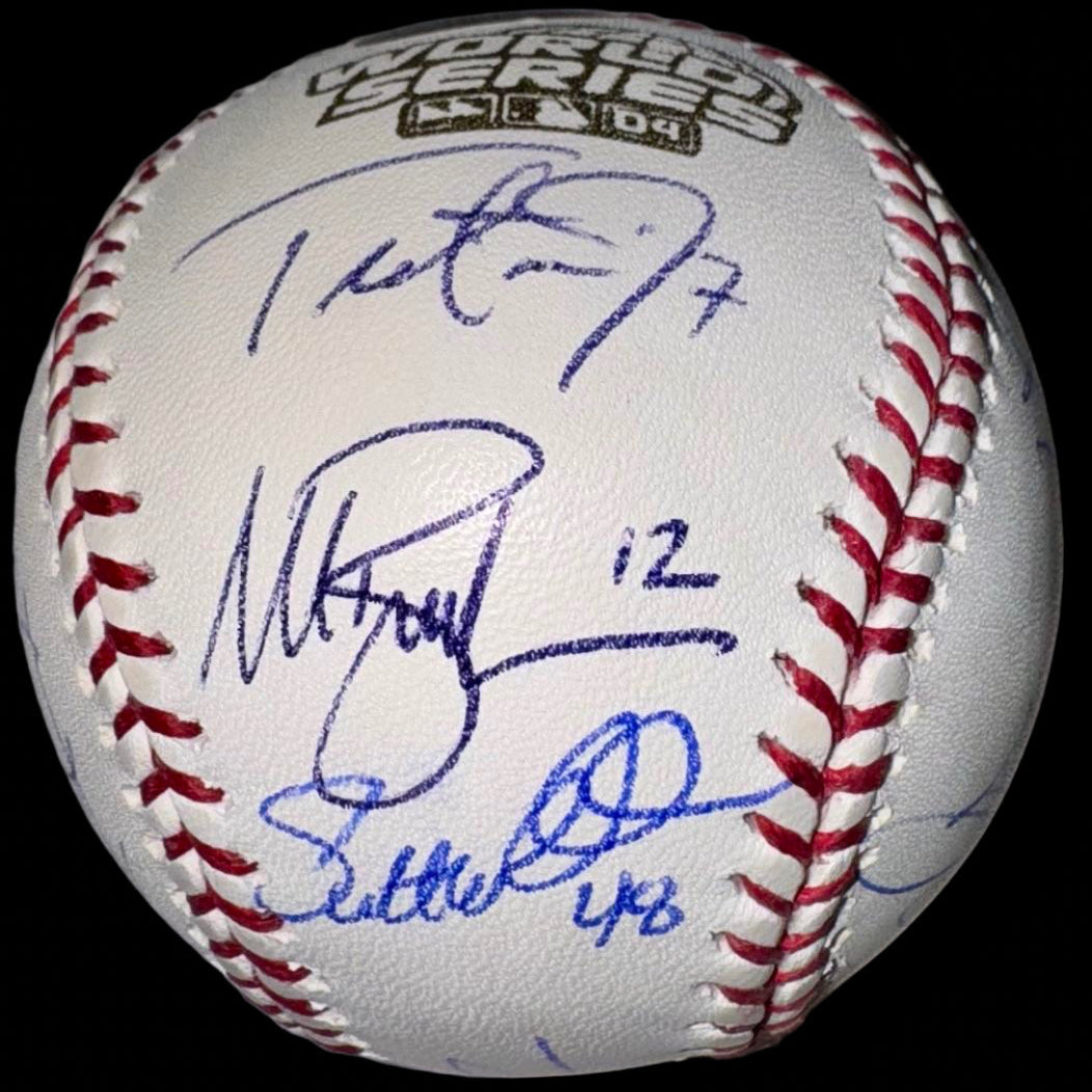 2004 World Series ROMLB Red Sox signed baseball signed by 19 - JSA, Sureshot and Beckett COA's