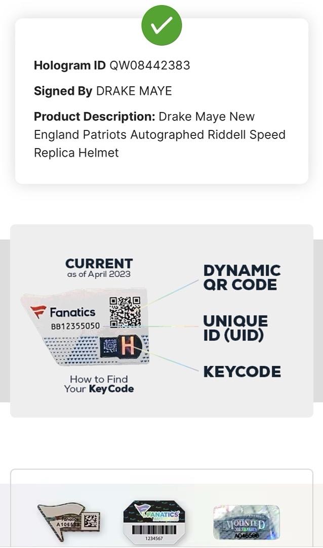Drake Maye Signed Patriots Full Size Authentic Helmet - Fanatics COA