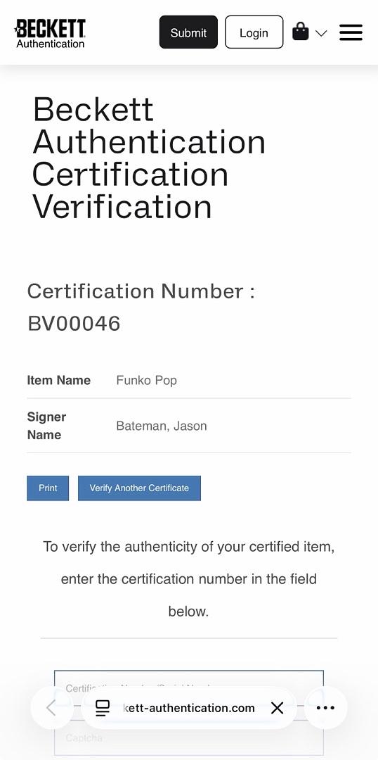 Jason Bateman Signed "Marty Byrd" Funko #1196 (Ozark) - Beckett COA
