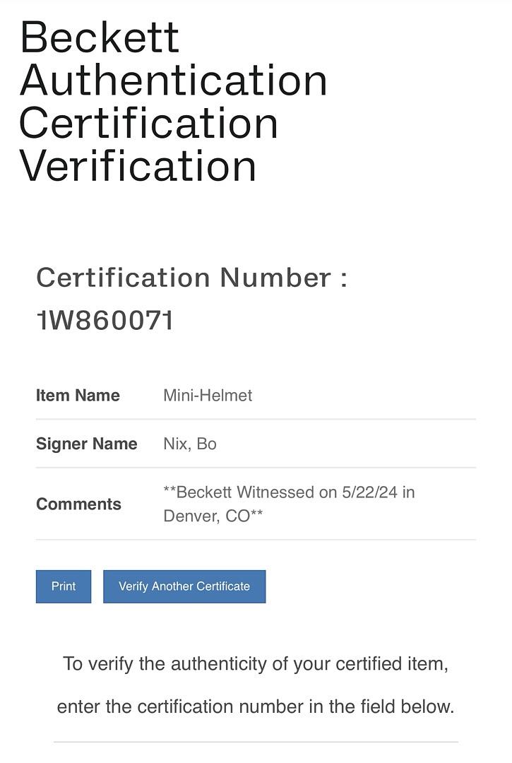 Bo Nix signed Broncos mini-helmet - Beckett