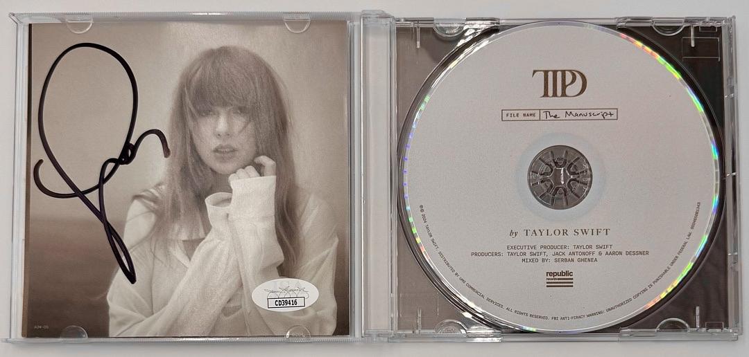 Taylor Swift signed CD Insert "The Manuscript" - JSA COA