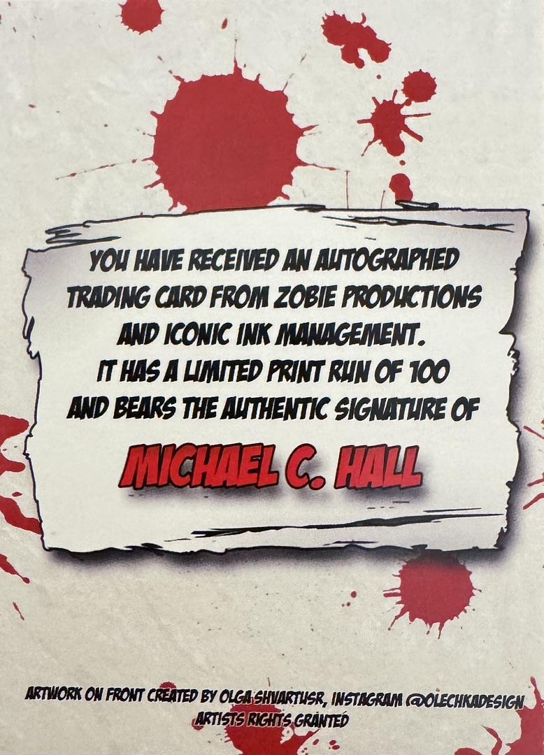 Michael C. Hall signed limited edition (/100) Dexter Card - Zobie COA