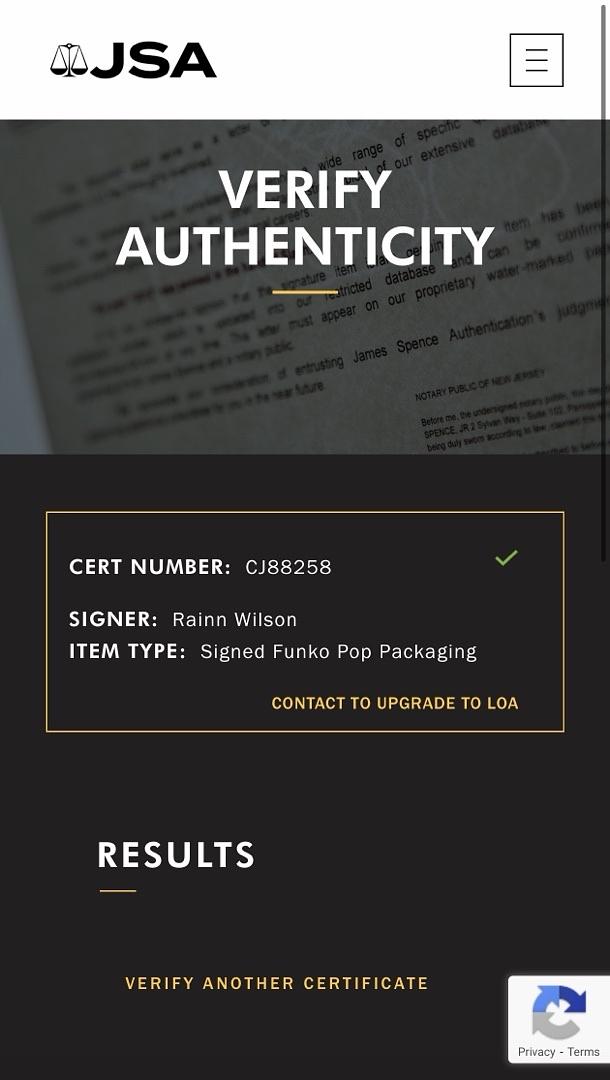 Rainn Wilson signed "Dwight Schrute" Funko #905 (The Office) w/character name - JSA COA (Copy)