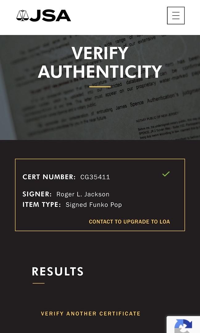 Roger Jackson signed "Ghostface" Funko #1607 (Scream) - JSA COA