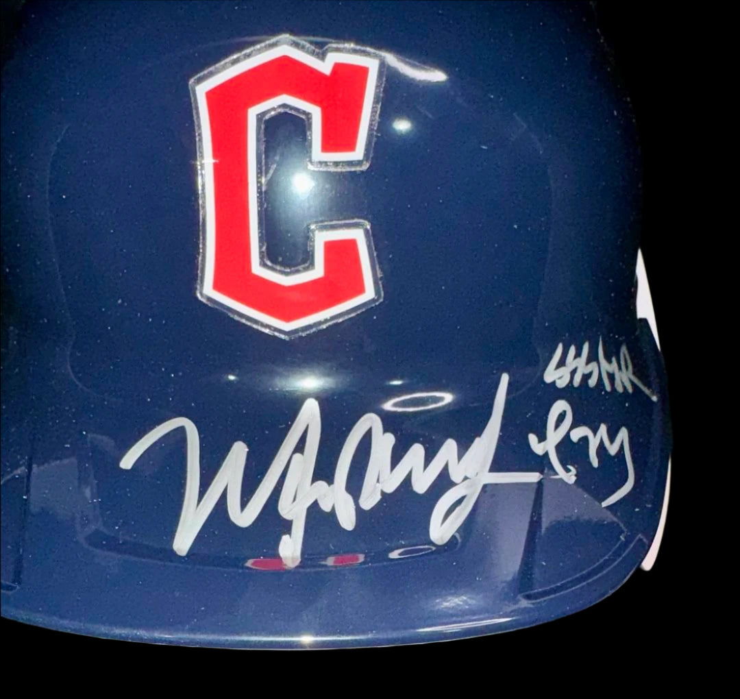Manny Ramirez (Cleveland) signed full size batting helmet w/555 home run inscription Beckett COA