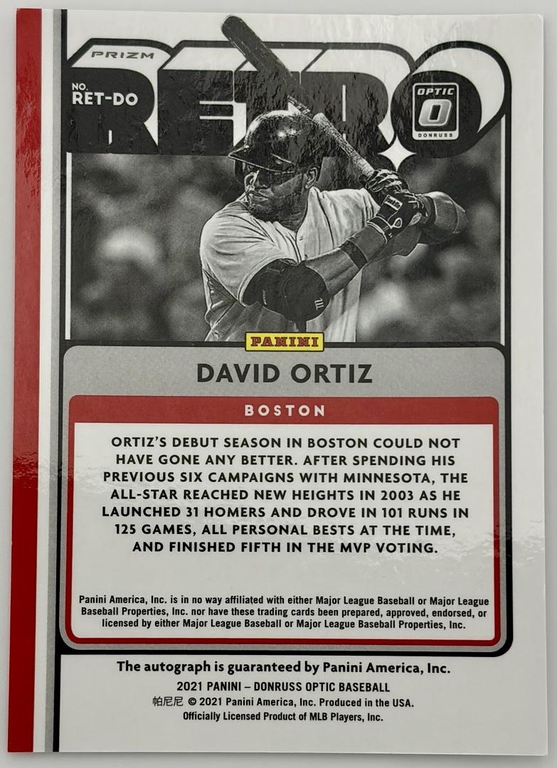 David Ortiz 2021 Donruss Optic Retro Signature Series Holo #11