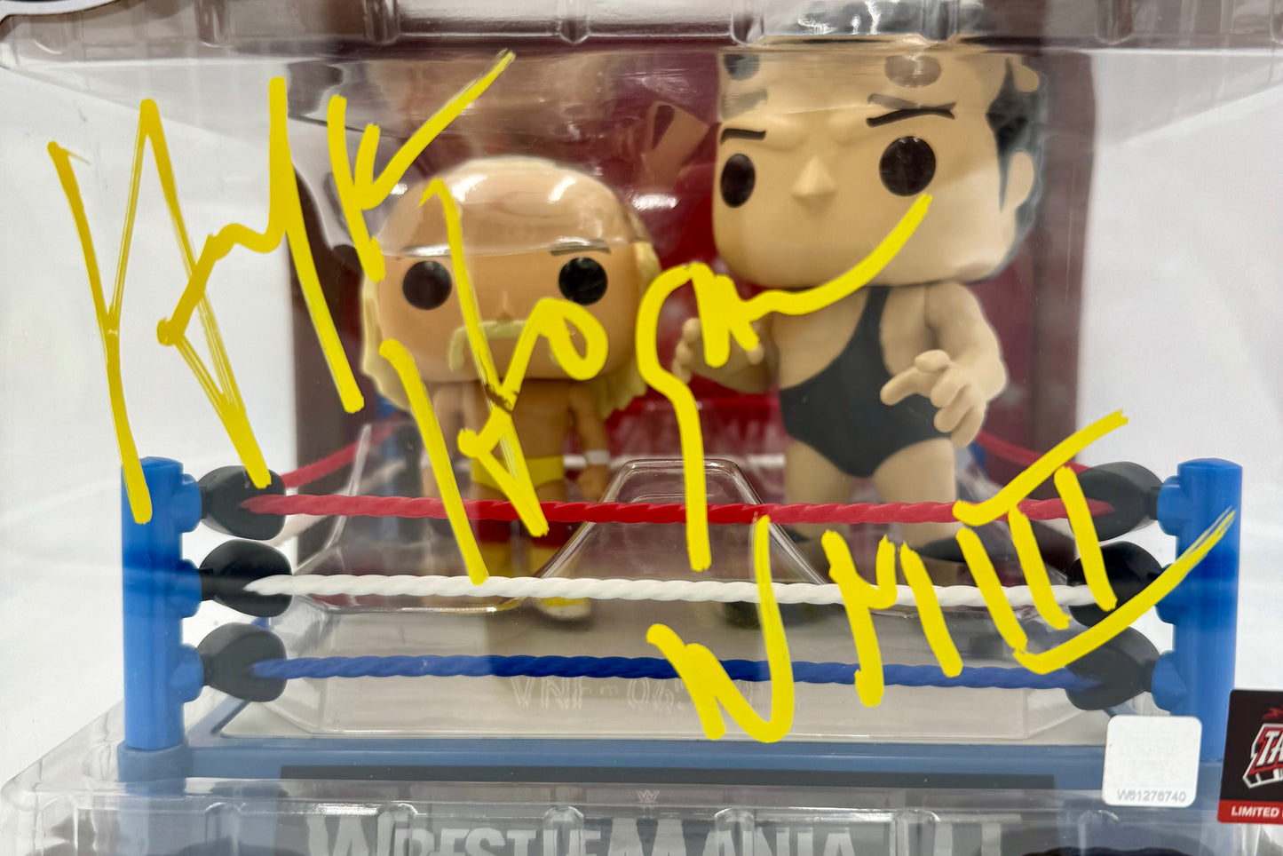 Hulk Hogan w/Andre the Giant signed Funko JSA COA