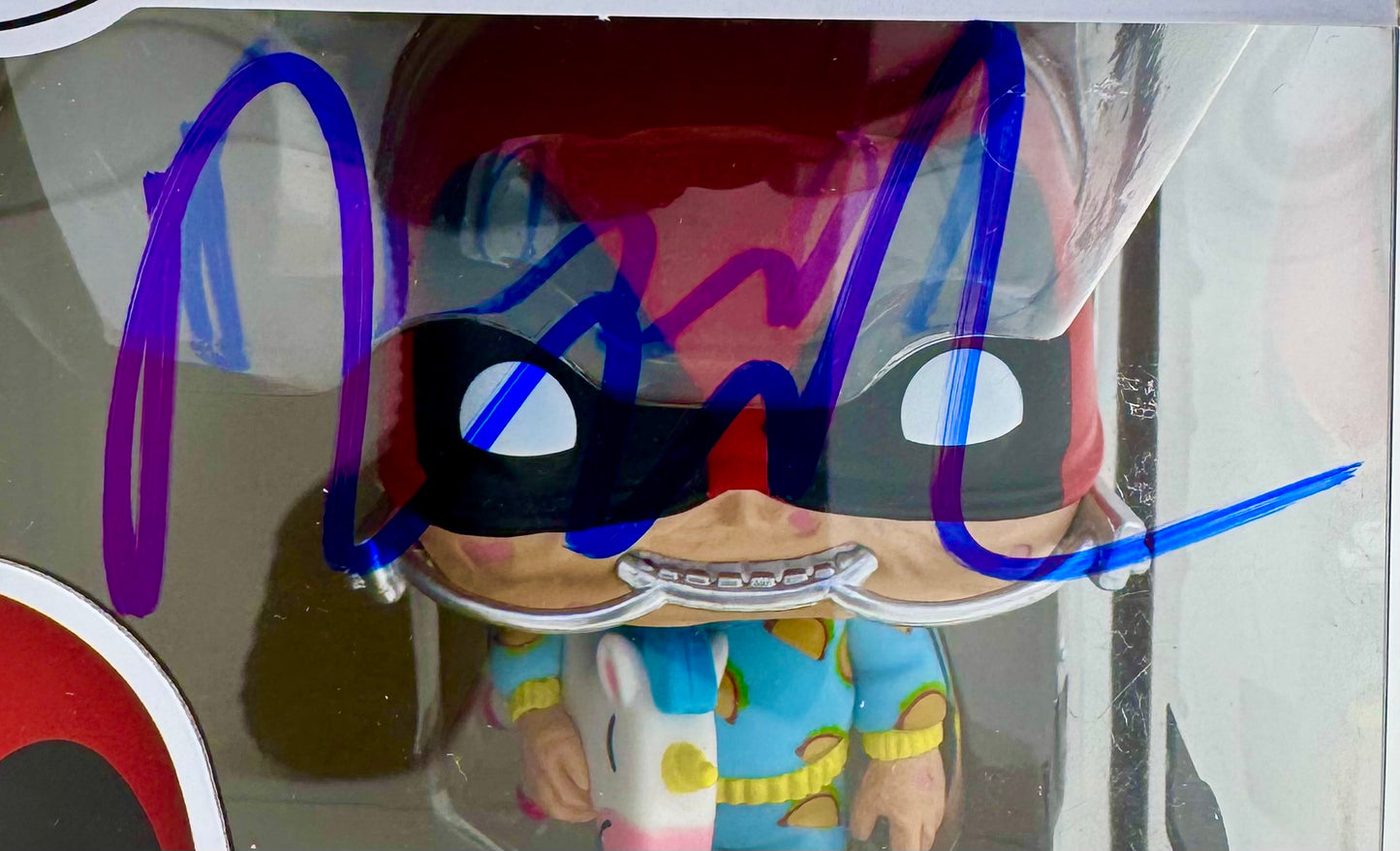 Ryan Reynolds Signed Funko Pop #1344 Deadpool (Blue Ink) - Beckett COA