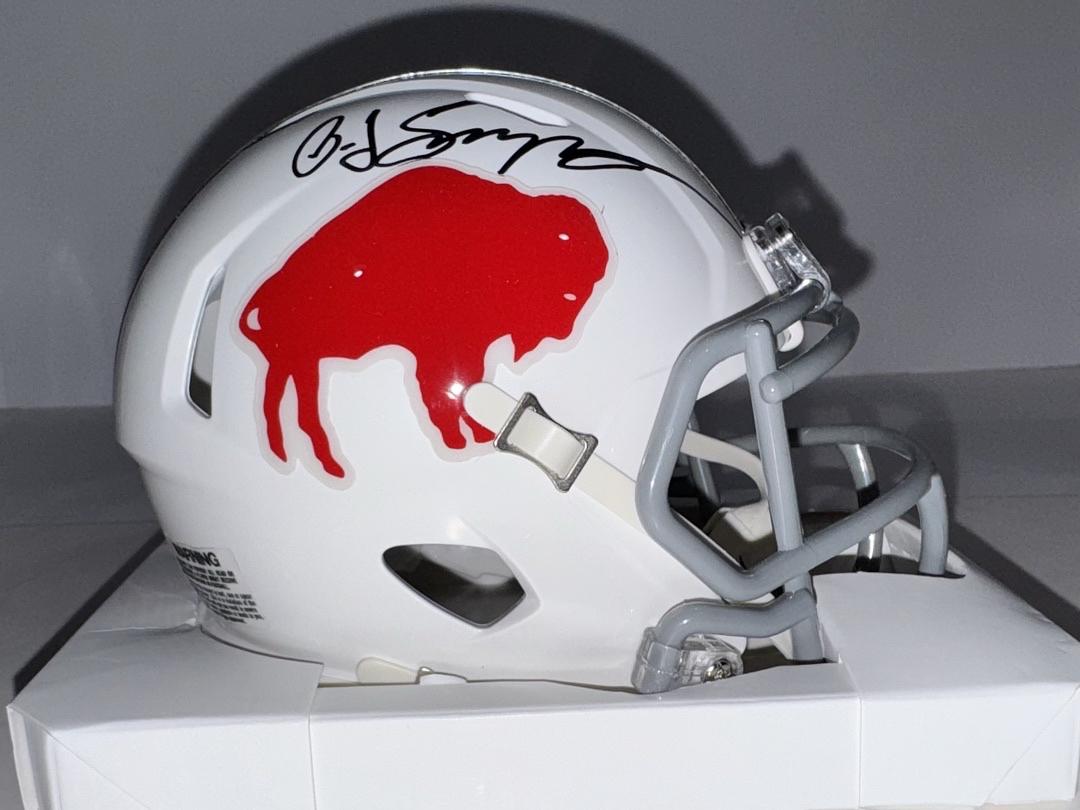 OJ Simpson signed mini-helmet - JSA COA