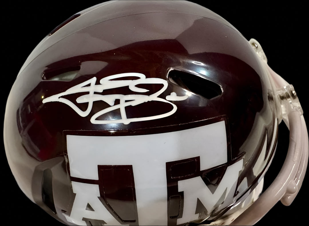 Johnny Manzeil (Texas A&M) signed mini-helmet - Schwartz COA