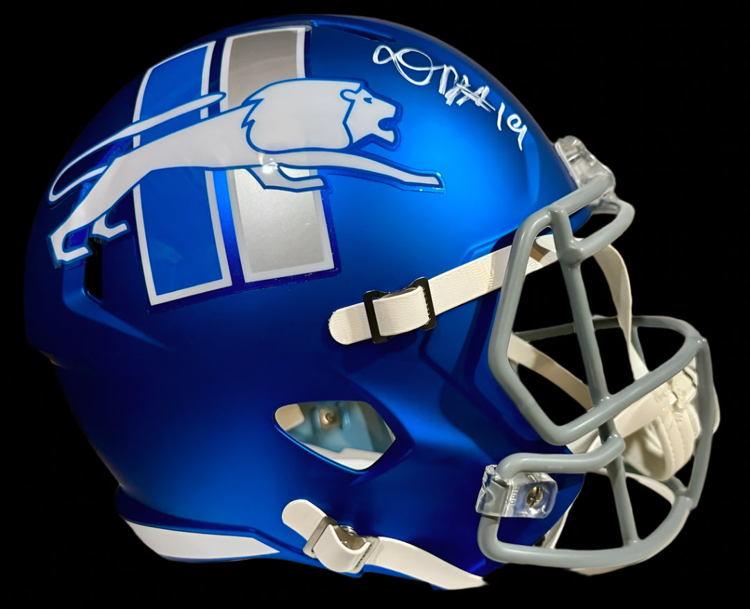Donovan Peoples-Jones (Lions) signed full size replica helmet - Schwartz COA