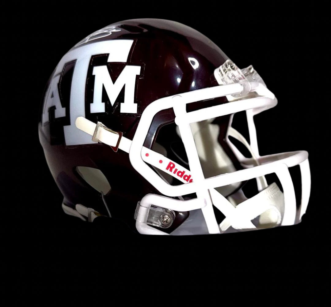 Johnny Manzeil (Texas A&M) signed mini-helmet - Schwartz COA
