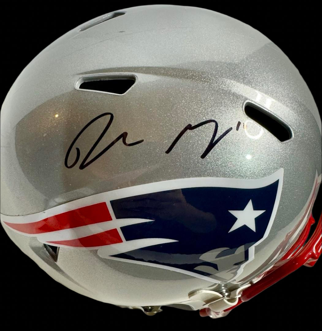 Drake Maye Signed Patriots Full Size Authentic Helmet - Fanatics COA