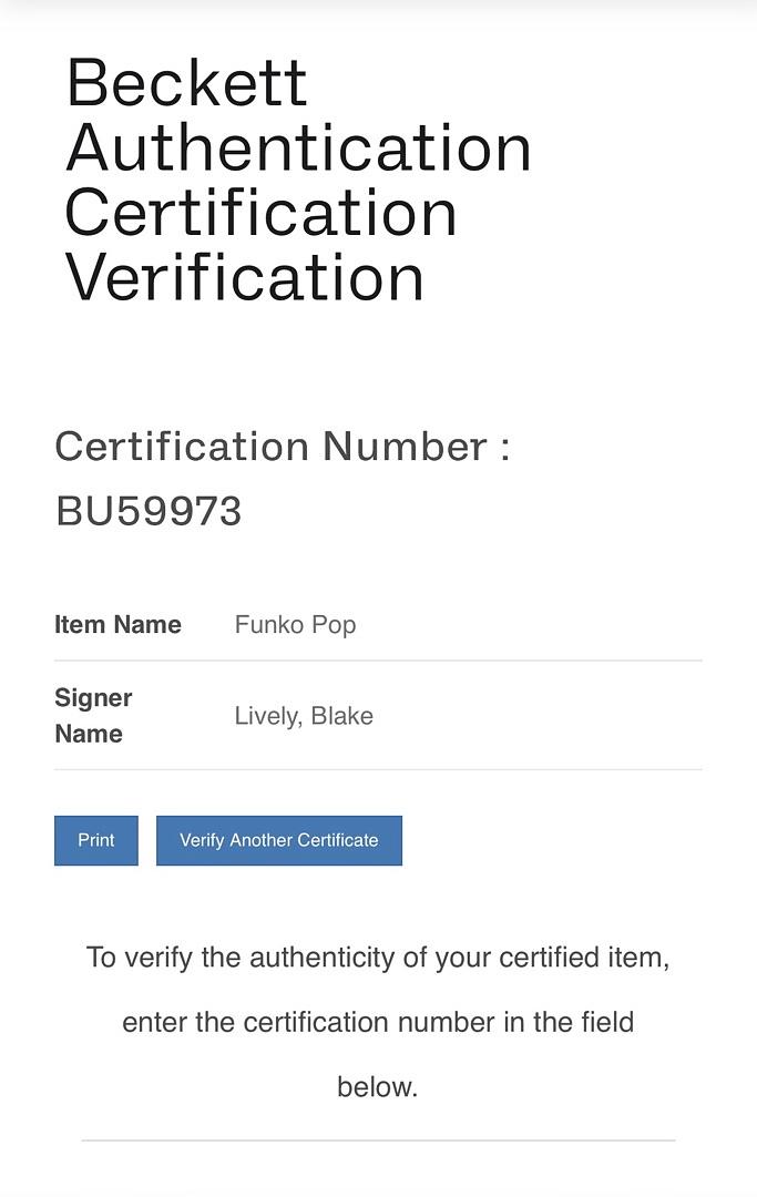 Blake Lively Signed Ladypool Funko Pop #1404 - Beckett COA