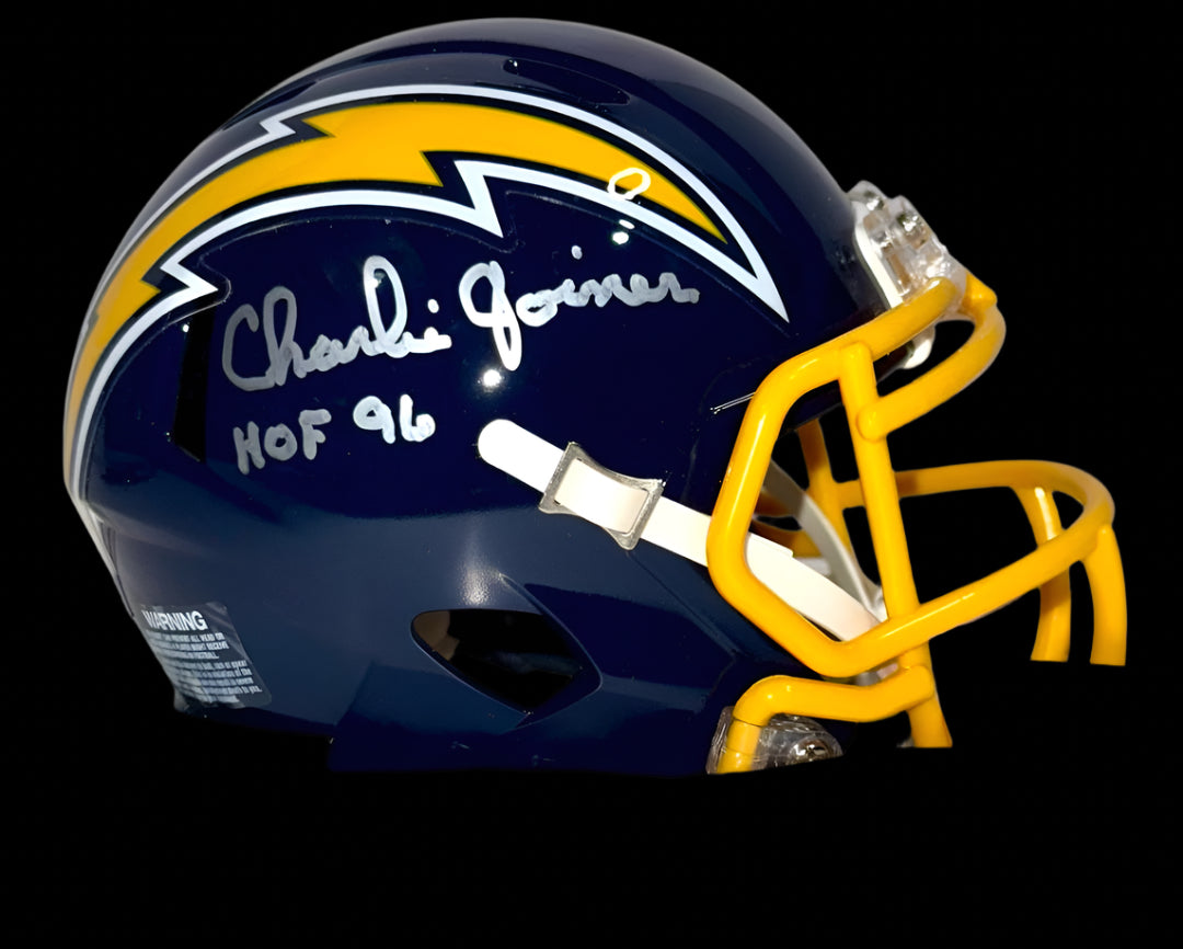 Charlie Joiner (Chargers) signed mini-helmet w/HOF inscription - Schwartz COA