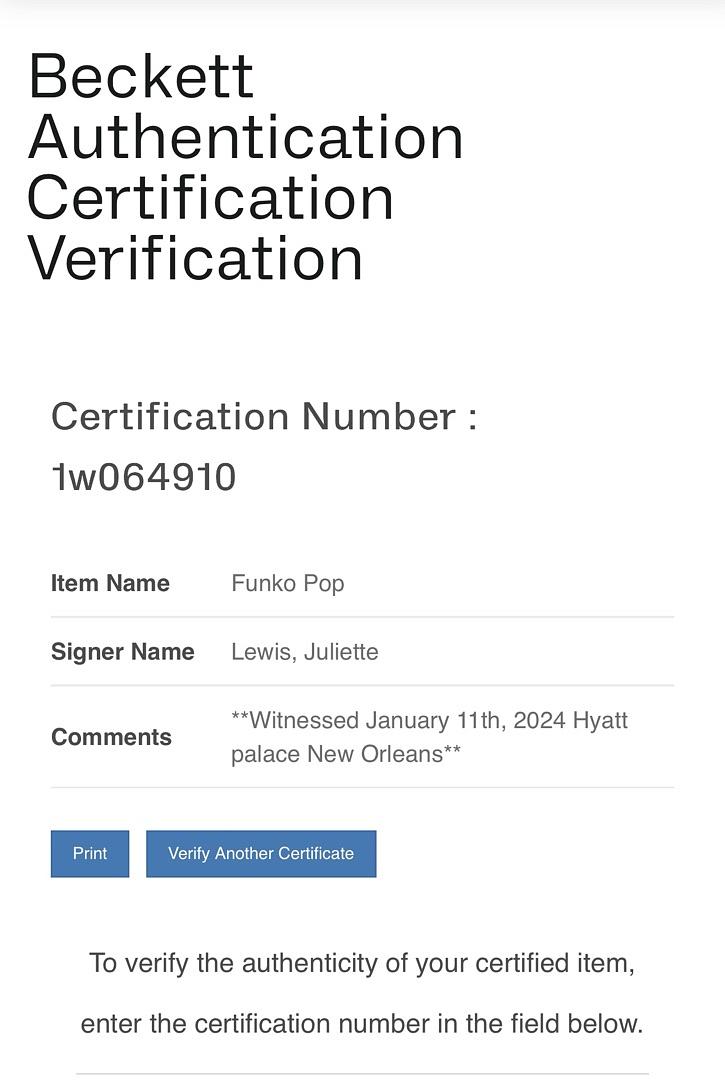 Juliette Lewis Signed Funko Pop #1453 "Natalie" (Yellowjackets) - Beckett COA
