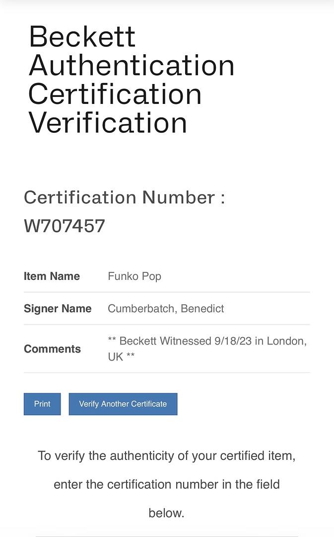 Benedict Cumberbatch Signed Limited Edition Funko #1000 "Dr. Strange" - Beckett COA