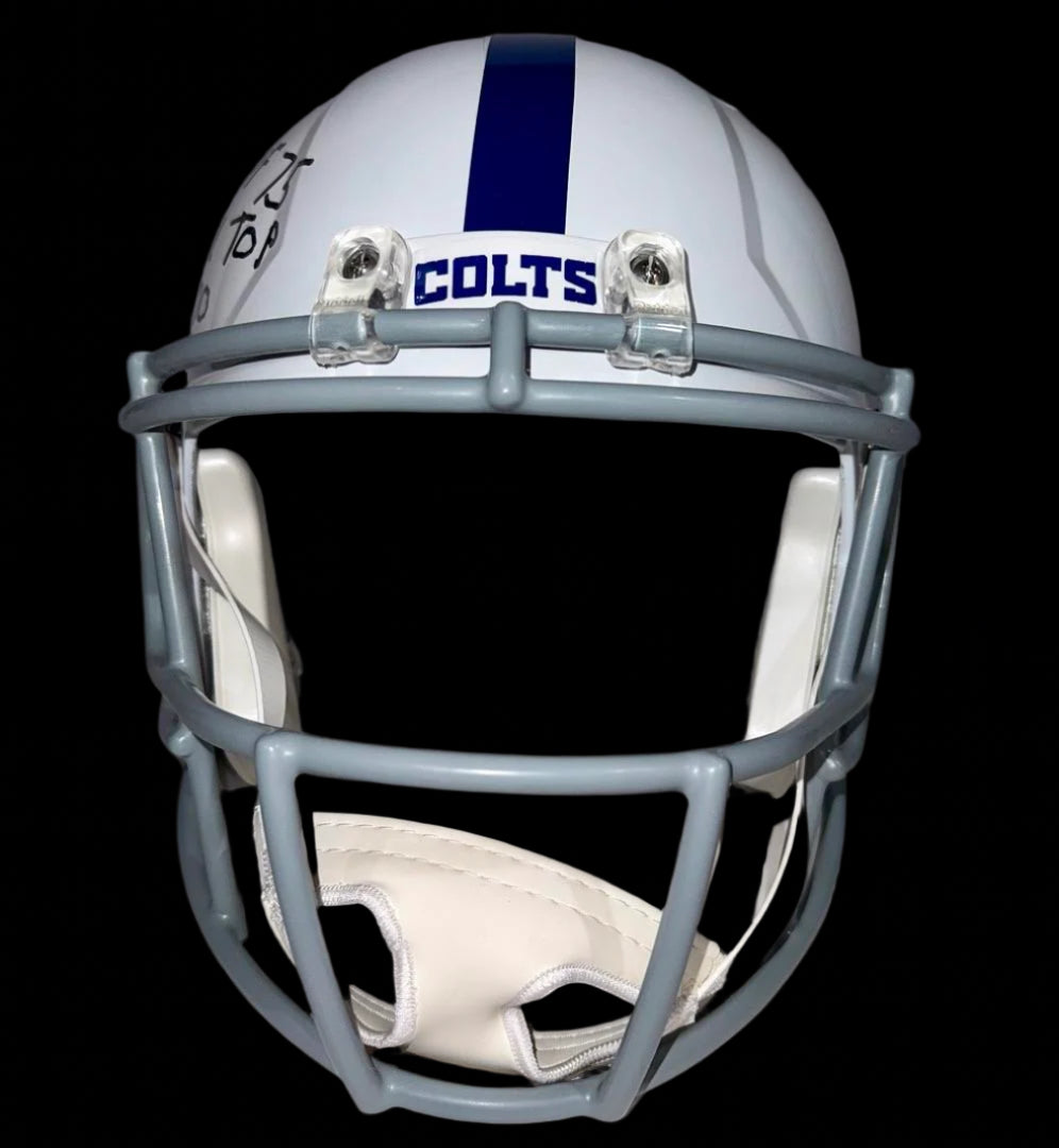 Lenny Moore (Colts) signed full size replica helmet w/HOF and NFL Top 100 inscription - Schwartz COA