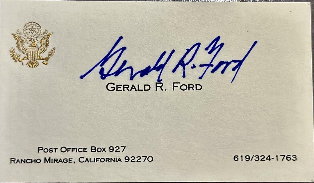 Gerald Ford signed Presidential business card *RARE* - JSA COA
