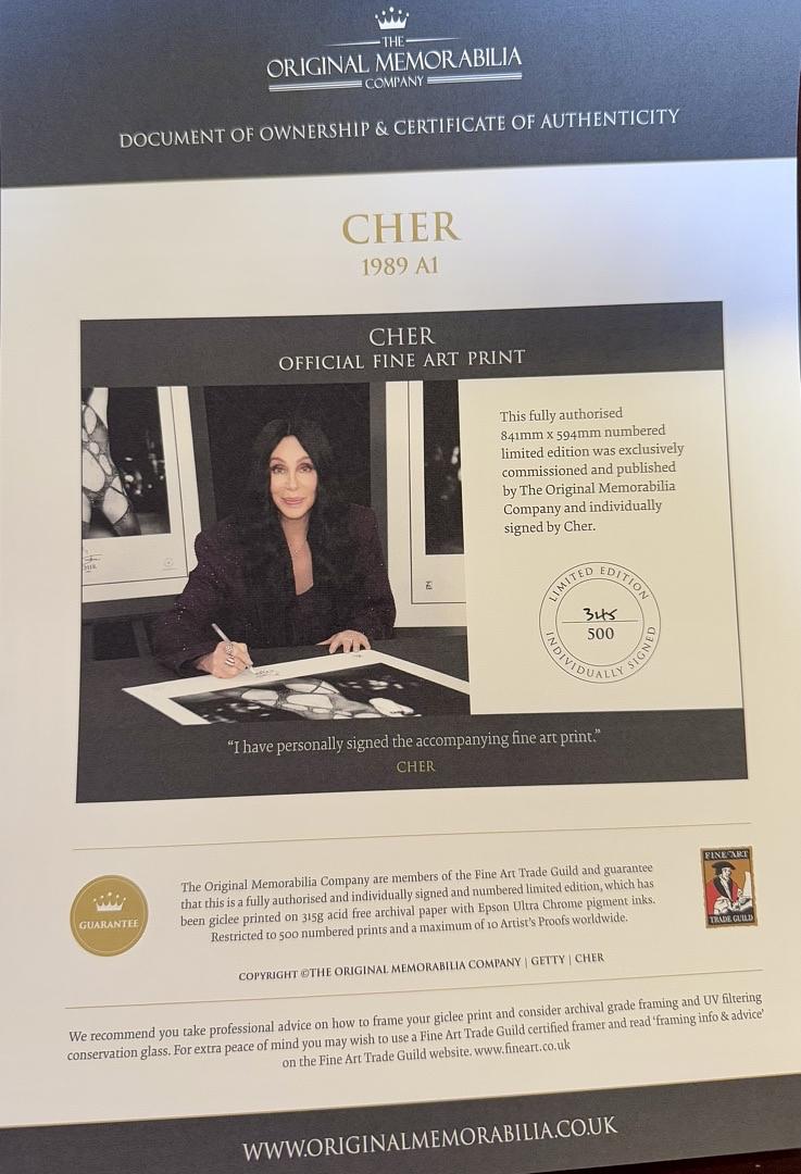 Cher 33x23 limited edition signed lithograph - Original Memorabilia Private Signing