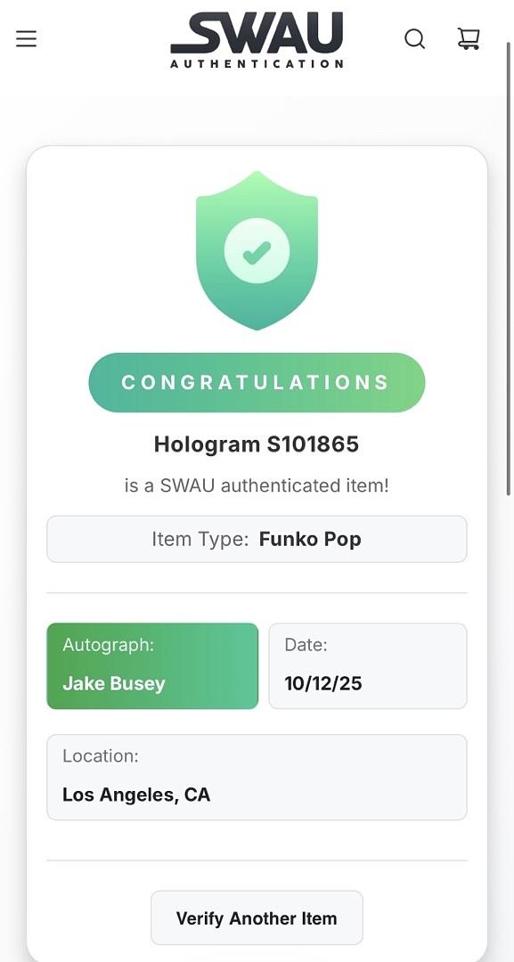 Jake Busey signed "Sylvie" Funko #988 (Loki) - SWAU COA