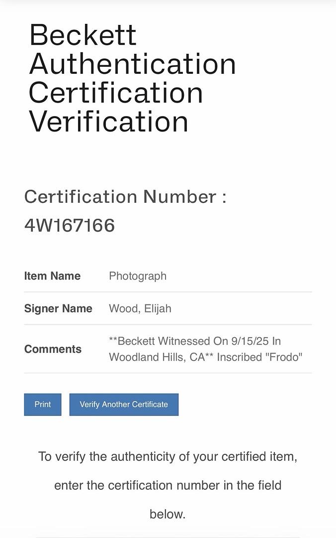 Elijah Wood signed "Frodo" Funko #1832 w/character name (Lord of the Rings) - Beckett COA