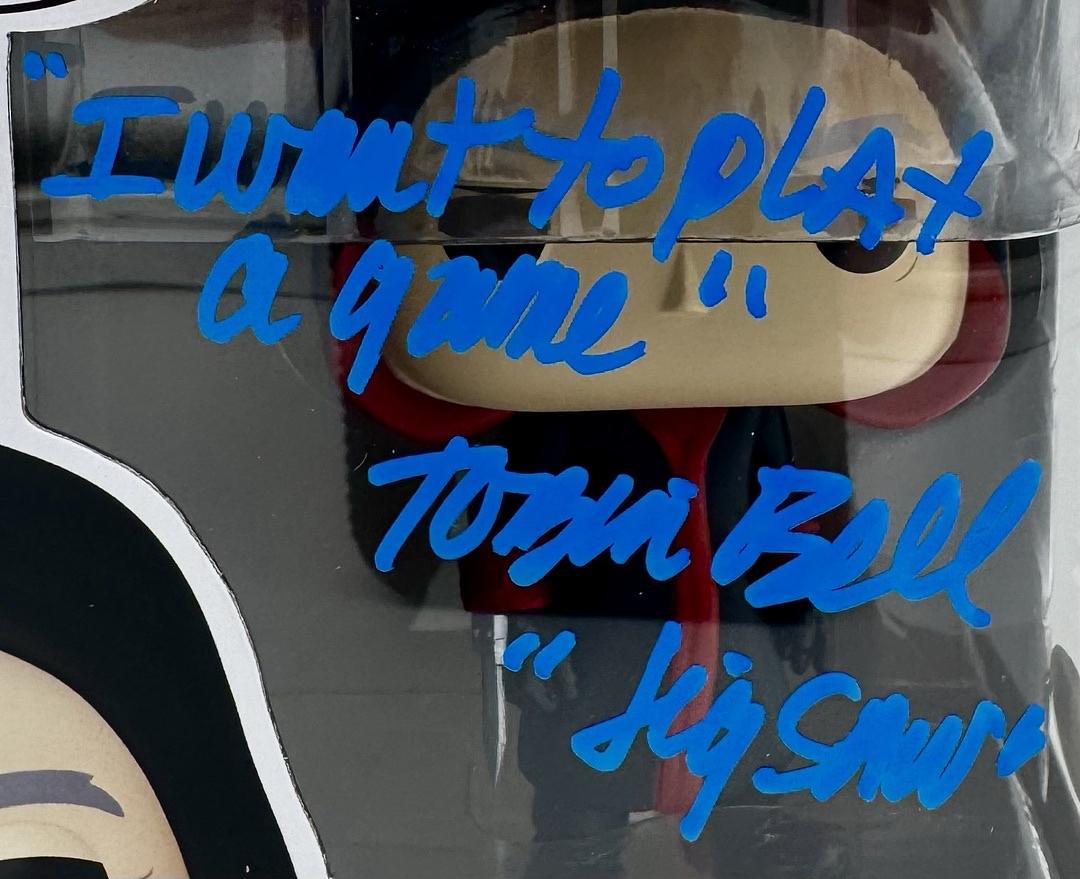 Tobin Bell "Jigsaw" signed Funko Pop #1820 (Saw) w/quote and character name - JSA COA
