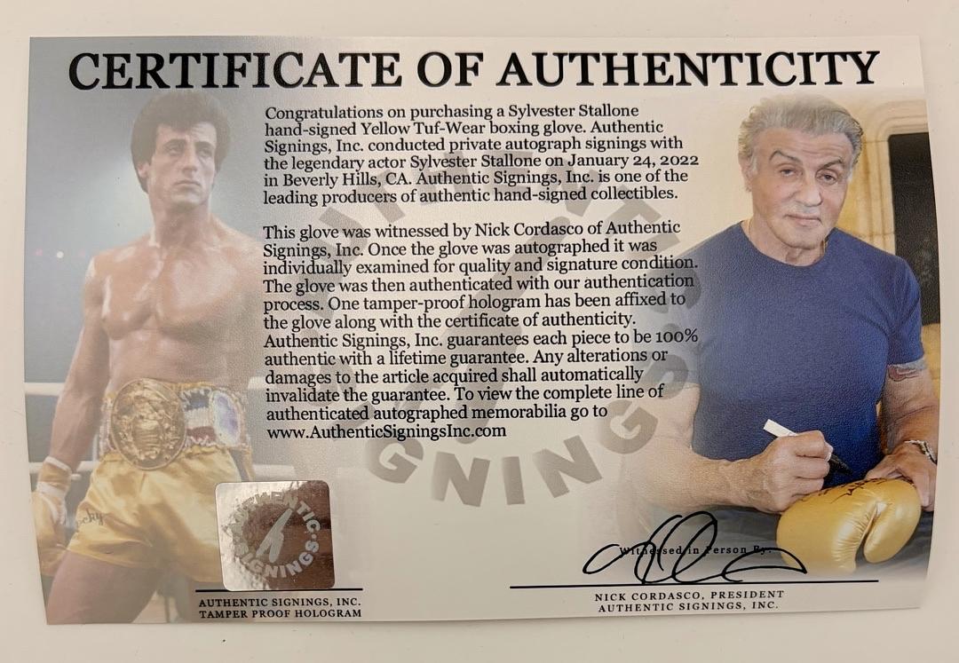 Sylvester Stallone signed boxing glove (Rocky) - ASI COA
