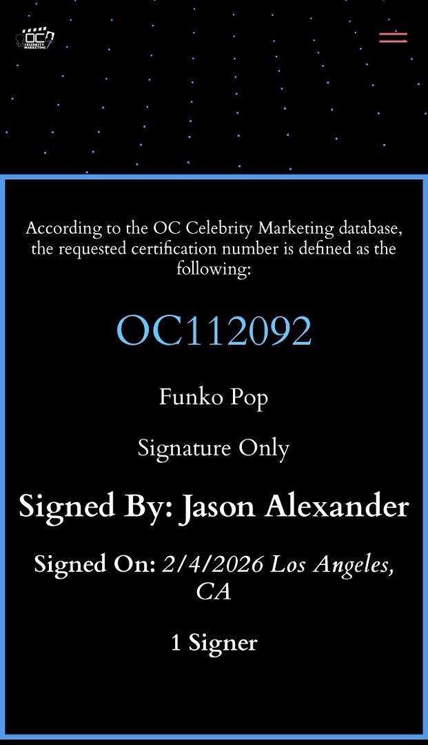 Jason Alexander signed "George (Holistic)" Funko #1094 (Seinfeld) - OC Celebrity Marketing