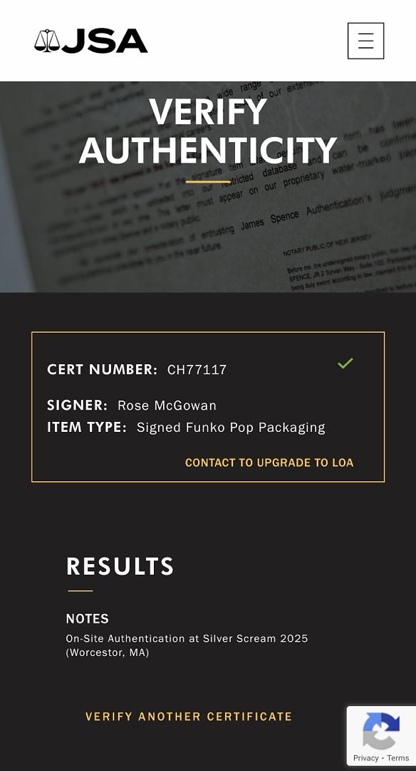 Rose McGowan custom painted signed Funko (Scream) w/character name - JSA COA