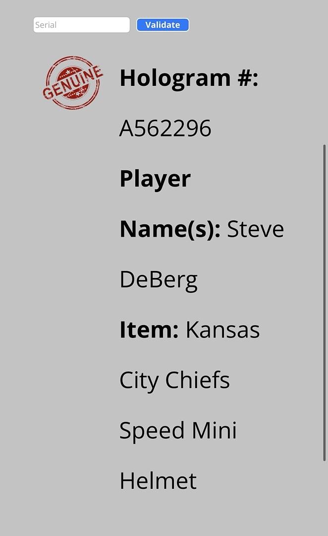 Steve DeBerg (Chiefs) signed mini-helmet - Schwartz COA