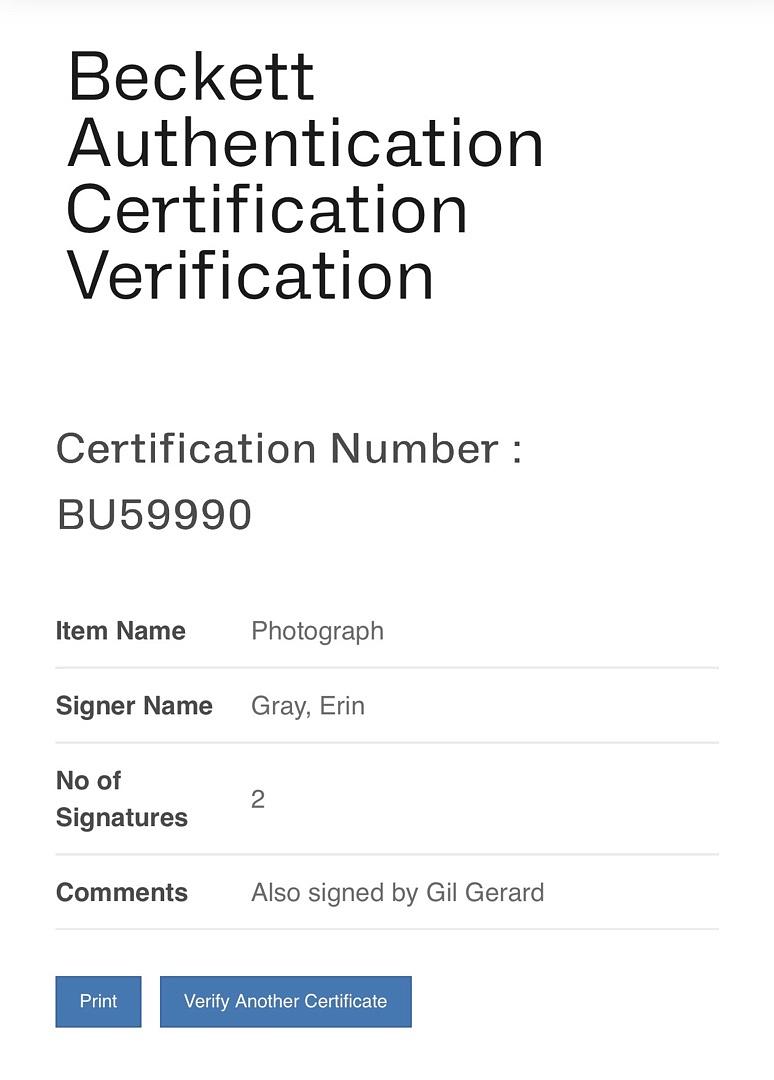 Gil Gerard and Erin Gray (Buck Rogers) signed 8x10 - Beckett COA