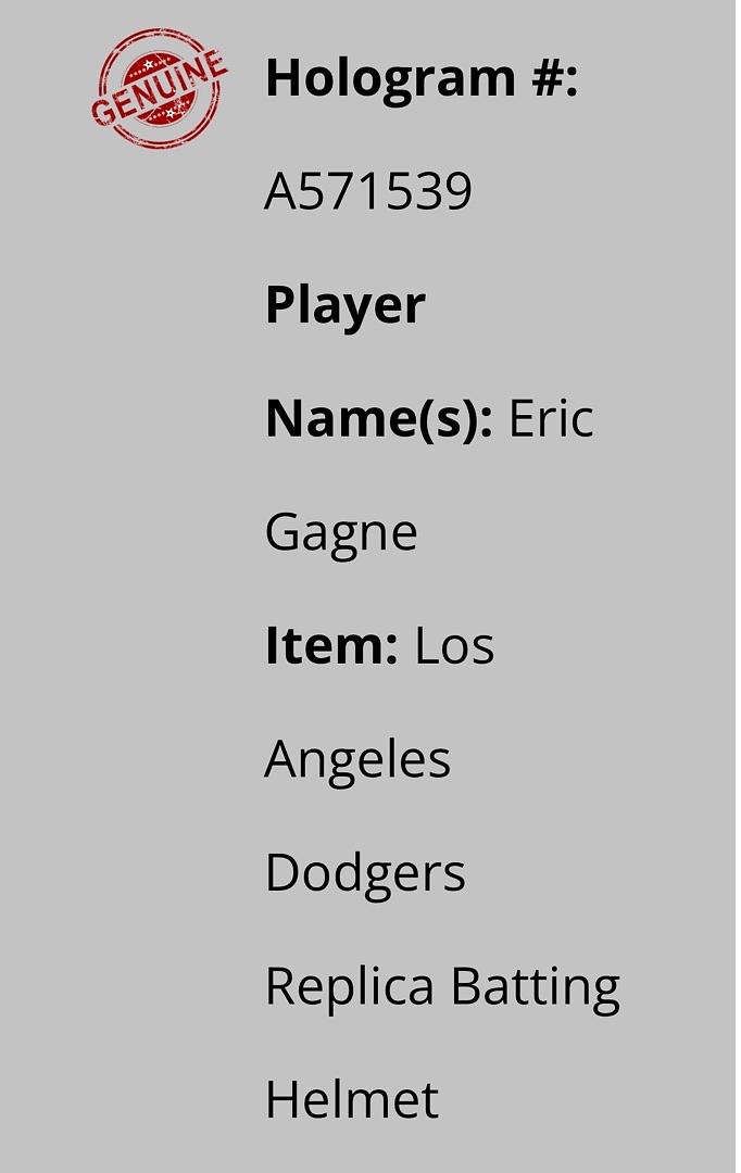Eric Gagne (Dodgers) signed replica batting helmet - Schwartz COA