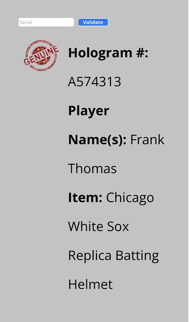 Frank Thomas (White Sox) signed replica batting helmet - Schwartz COA