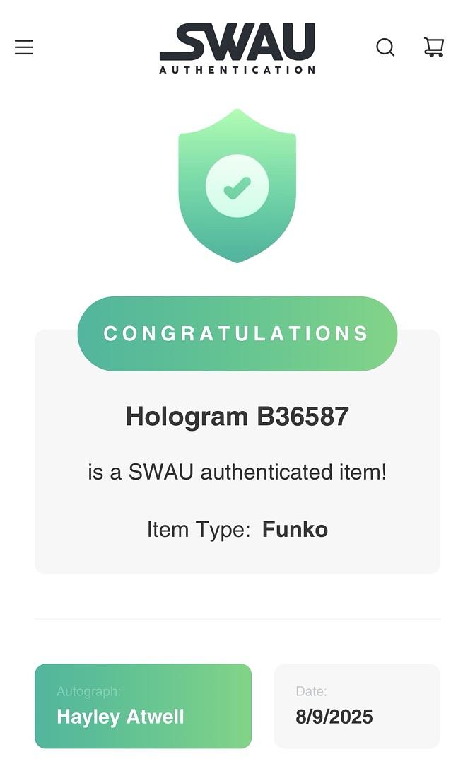 Hayley Atwell Signed Funko Pop #870 Captain Carter (WHAT IF...?) - SWAU COA
