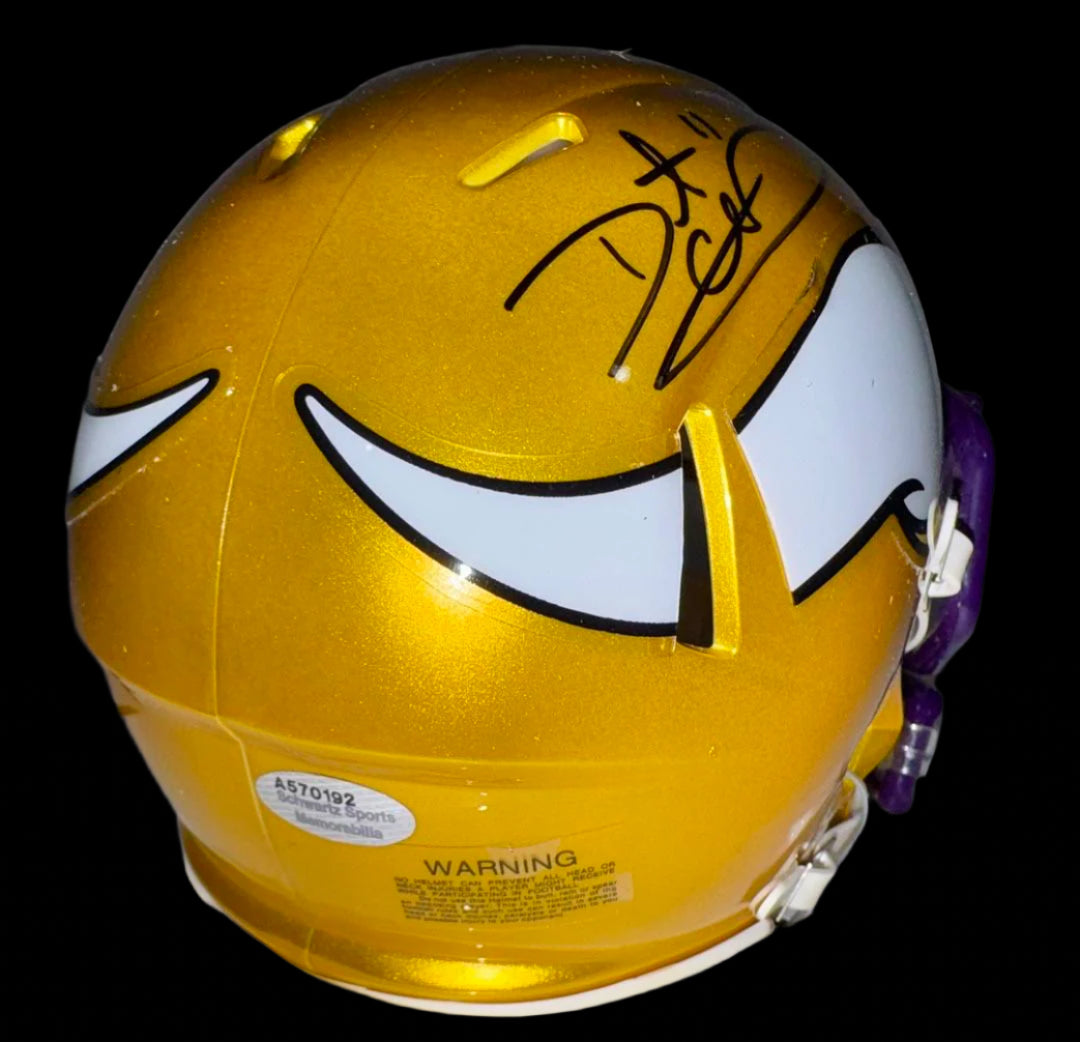 Daunte Culpepper signed flash mini-helmet - Schwartz COA