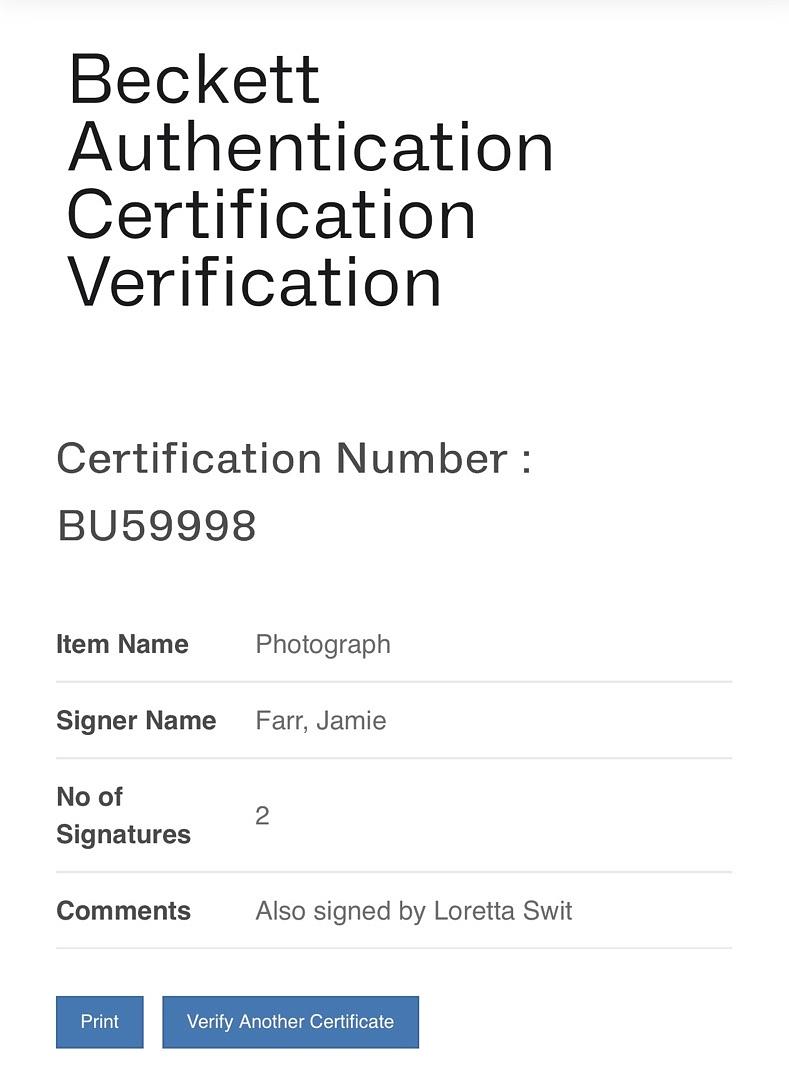 Loretta Swit and Jamie Farr signed 8x10 (MASH) - Beckett COA