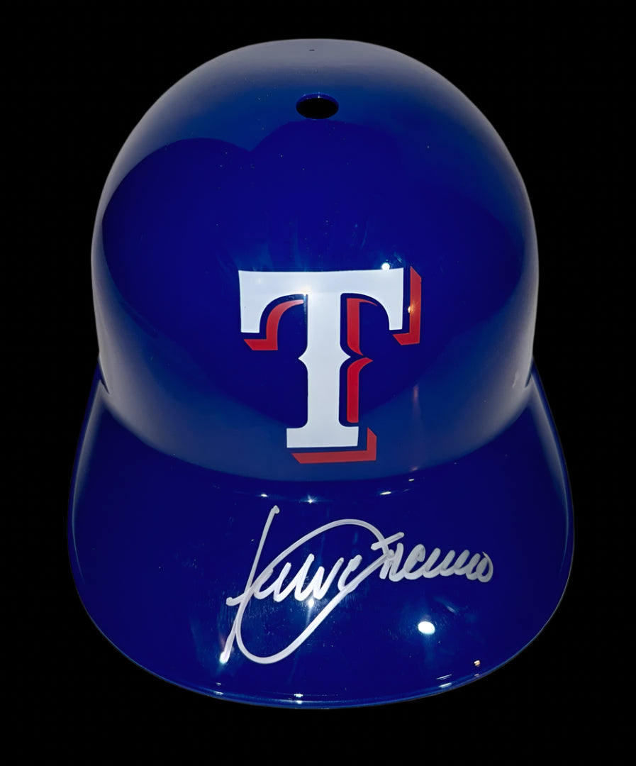Julio Franco (Rangers) signed replica batting helmet - Schwartz COA
