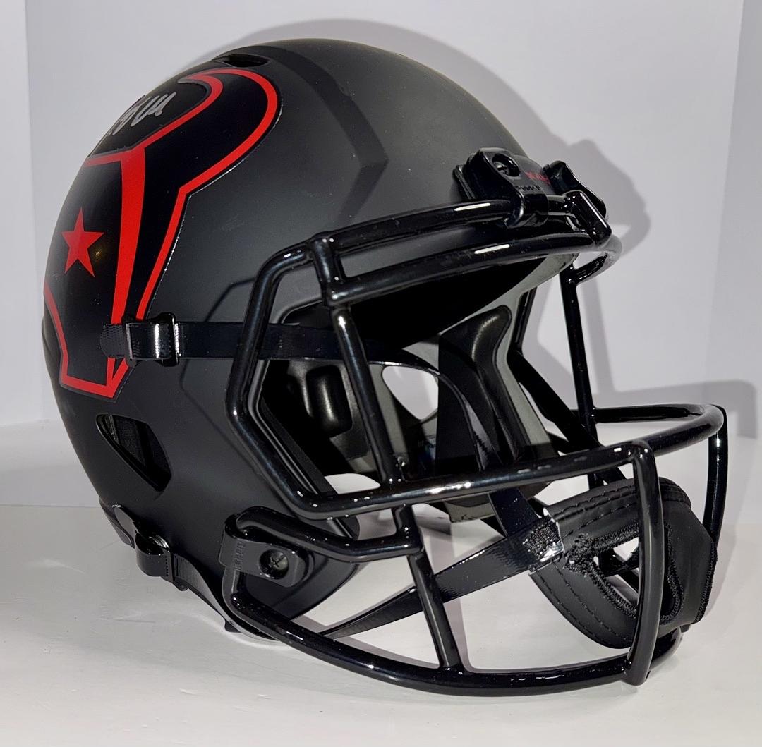 Tank Dell (Texans) signed full size replica Eclipse helmet - Schwartz and Players Ink COA