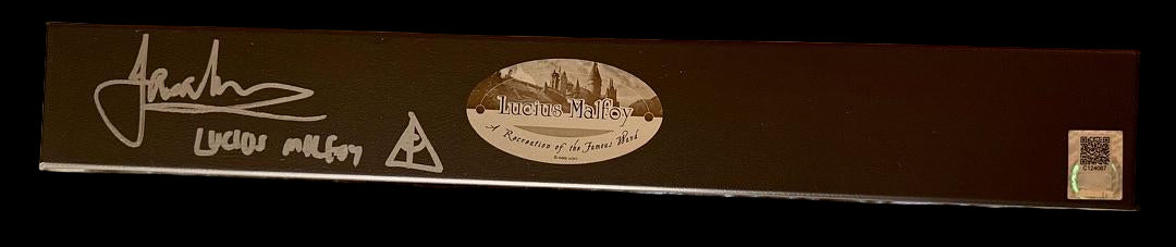 Jason Isaacs signed Lucius Malfoy wand w/character name and artwork (Harry Potter) - Official Pix COA