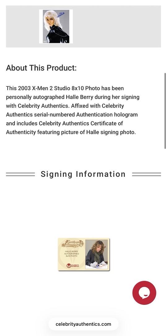 Halle Berry Signed 8x10 Photo (X-Men) - Celebrity Authentics