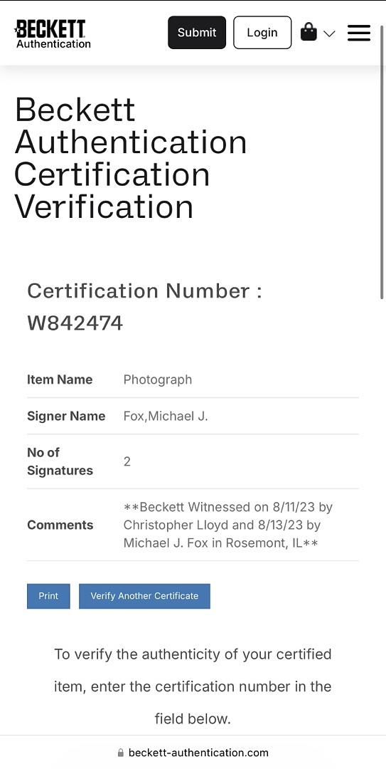Michael J Fox & Christopher Lloyd Signed 11x14 Photo (Back To The Future) - Beckett COA