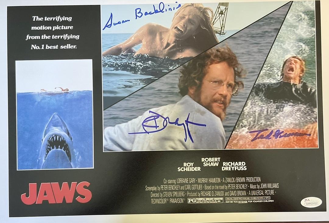 Richard Dreyfuss, Susan Backlinie, Ted Grossman Signed 11x17 Photo (Jaws) - JSA COA